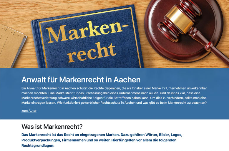 Anwalt für Markenrecht in Aachen